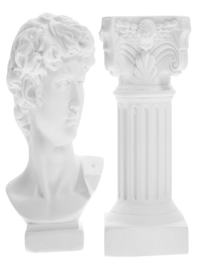 Yardenfun 1 Set Statue Ornaments Roman Figurine Greek Bust Vintage Home Decor Home Accents Decor Plaster Bust Sculpture Vintage Ornaments Resin David Sculpture Bookshelf White Goddess Value - Image 1